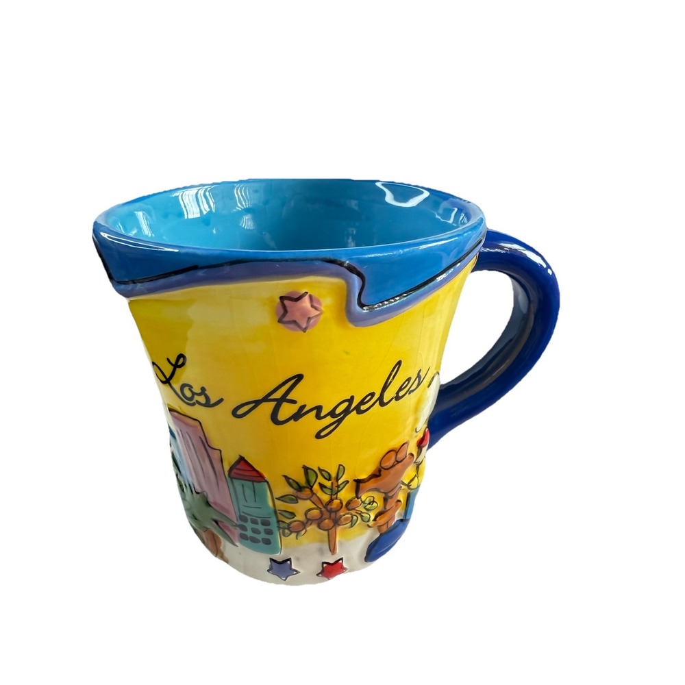 Los Angeles, CA Coffee Mug Ceramic Raised Surface -some Flaws